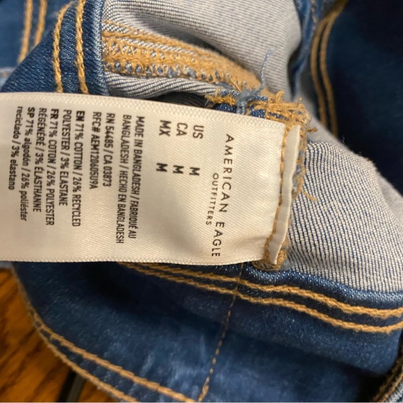 American Eagle Boho Crop Stretch Denim 3 Button Deep V Vest Medium - Picture 8 of 8